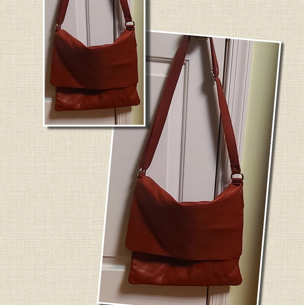 Italian Red Leather Handbag